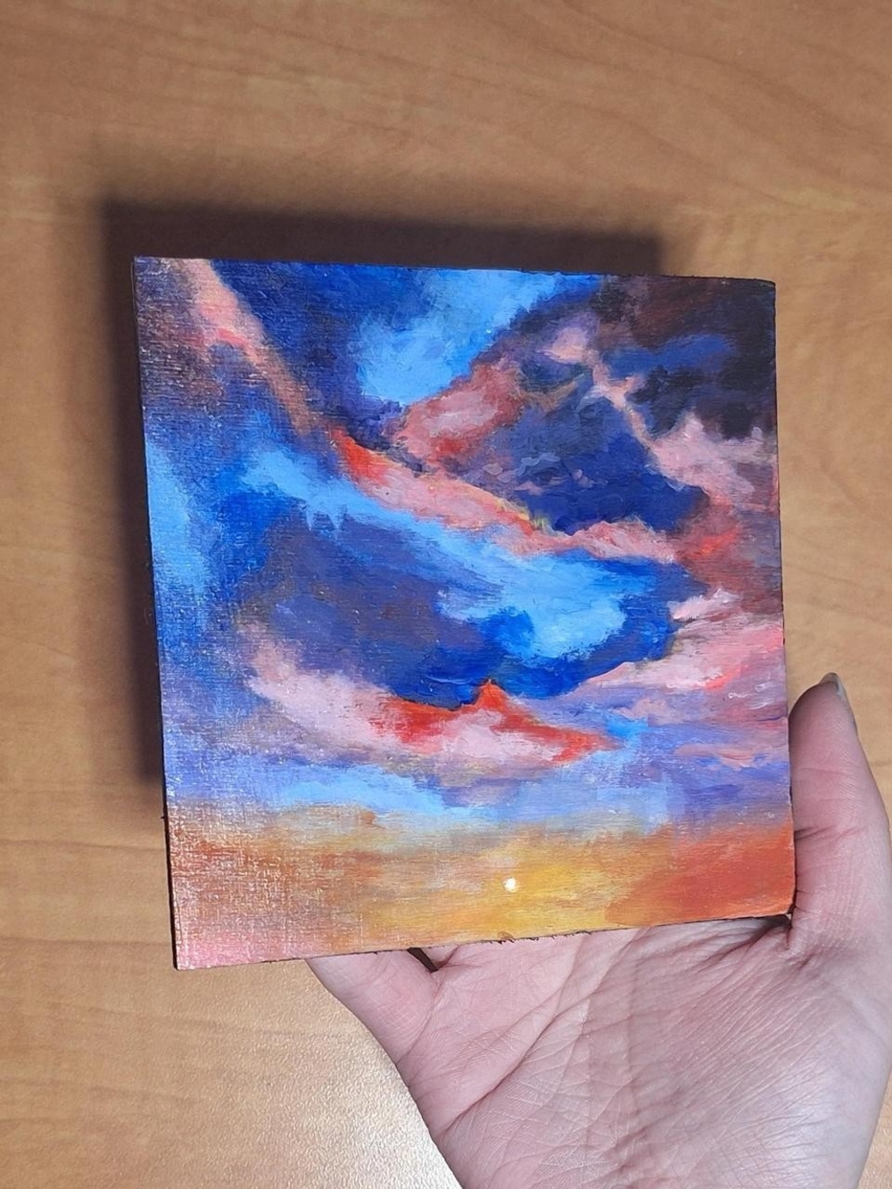 Hand-Painted Sky Landscape Coaster